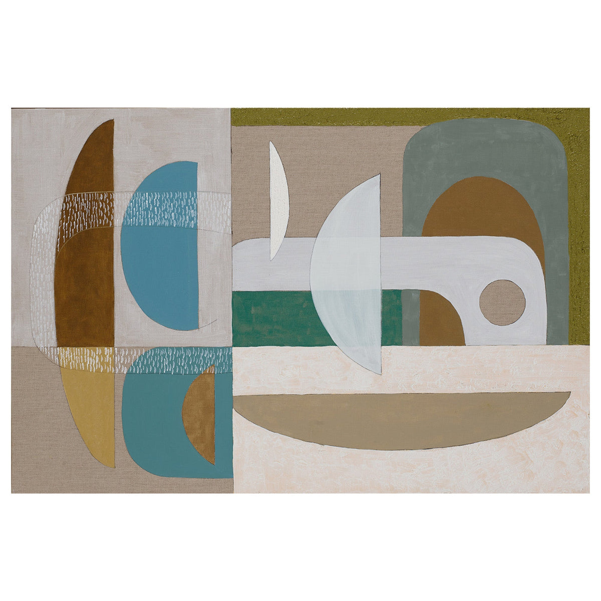 Stucco Glaucous Canvas Print 120cm x 80cm Black Frame