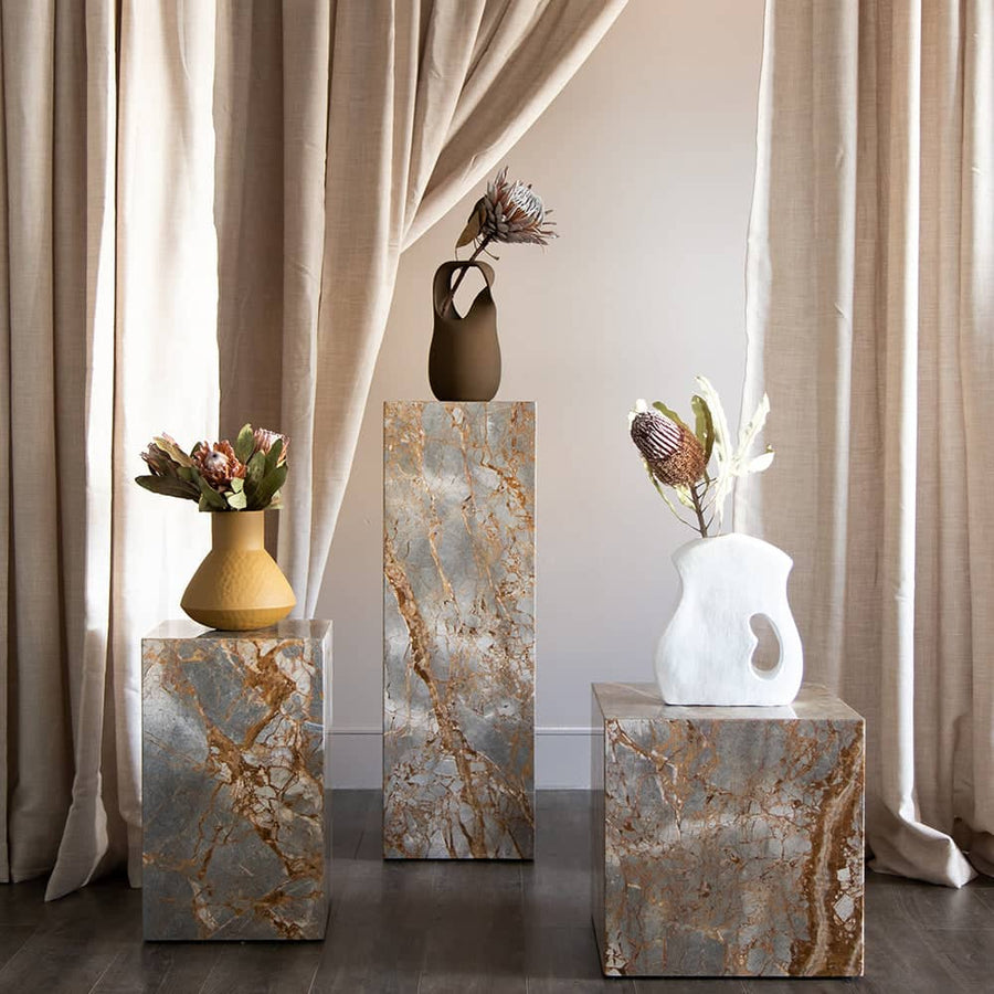 Stage Marble Side Table Tall - Earth Marble