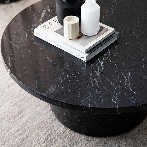 Buy Curve Marble Coffee Table - Black by RJ Living online - RJ Living