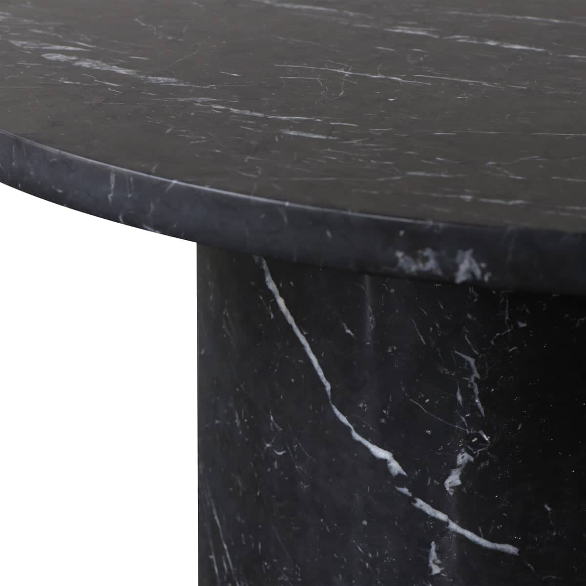 Curve Marble Coffee Table - Black Marble
