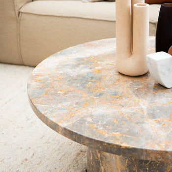 Curve Marble Coffee Table - Earth Marble