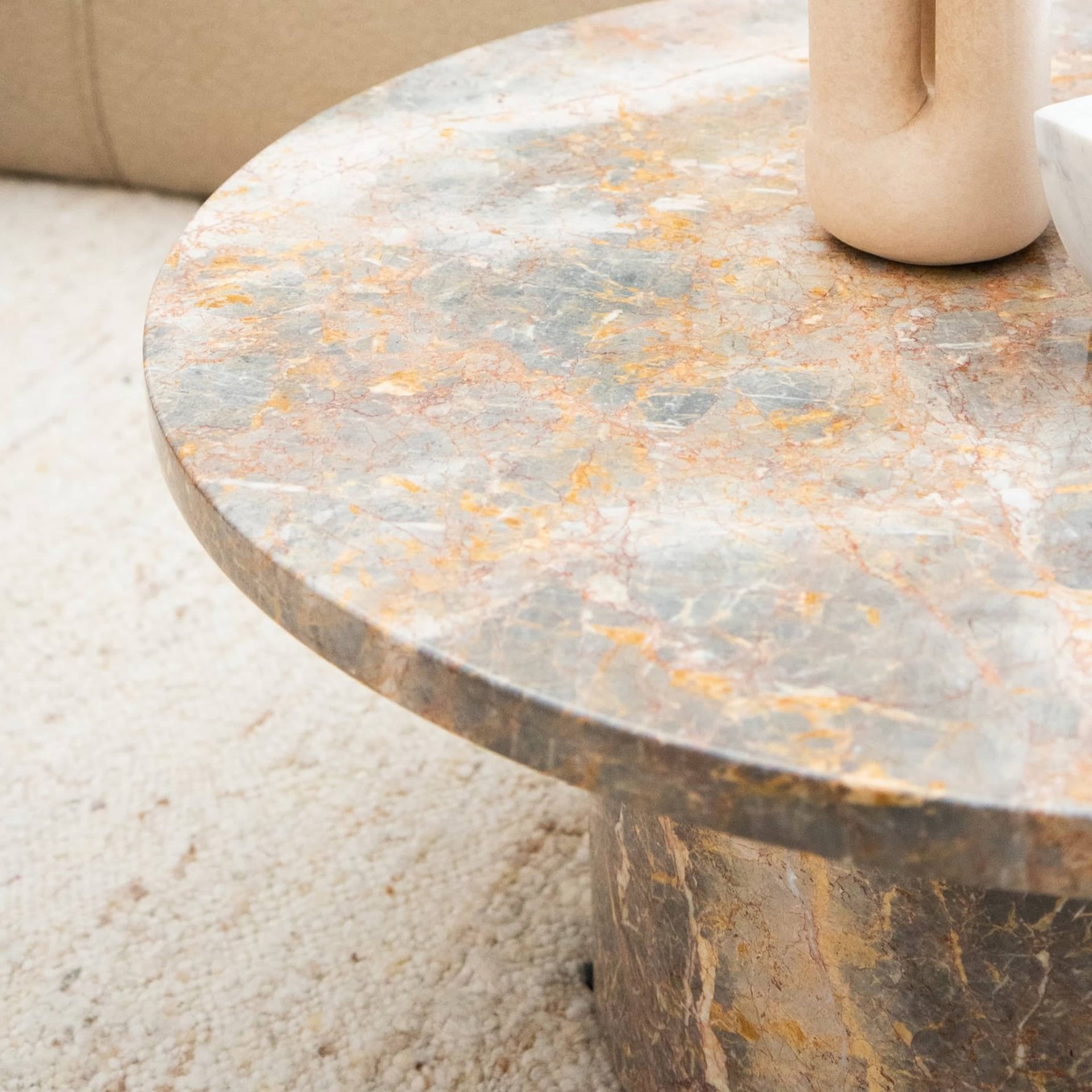 Curve Marble Coffee Table - Earth Marble