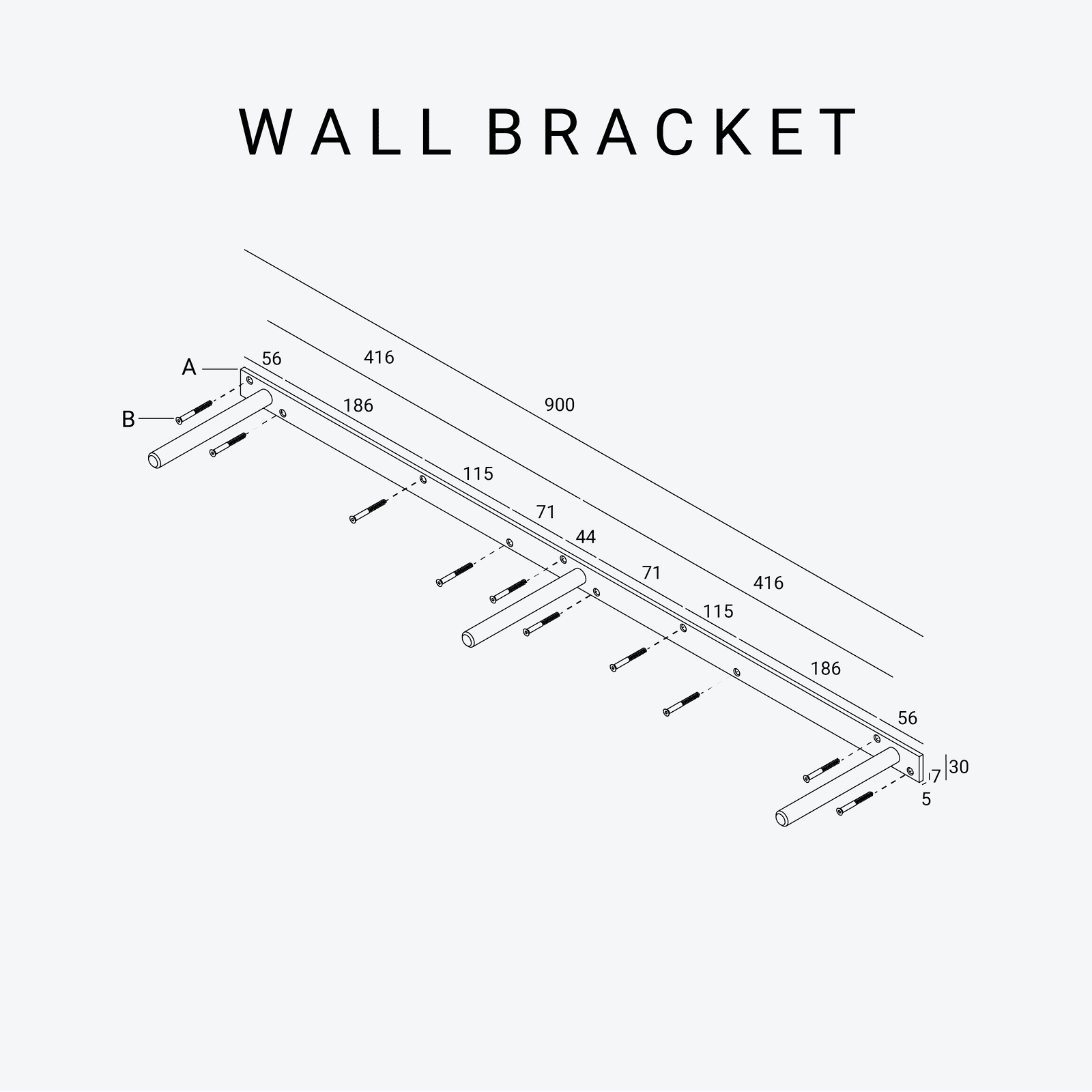 Light Wall Shelf 110cm - Oak