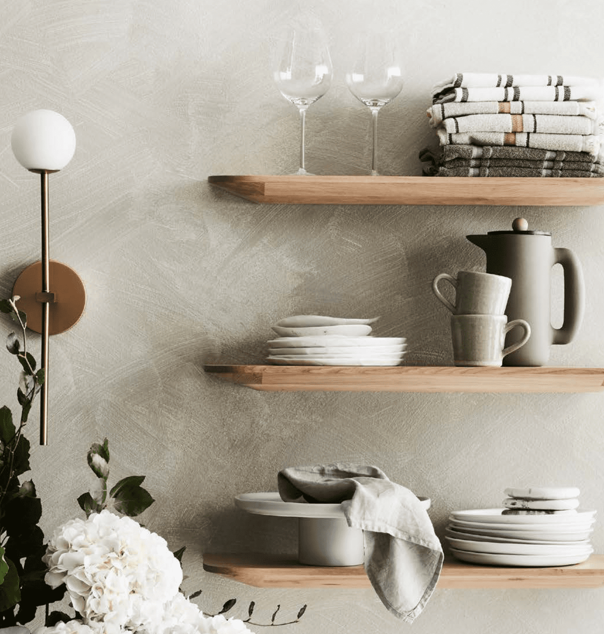 Light Wall Shelf 70cm - Natural Oak