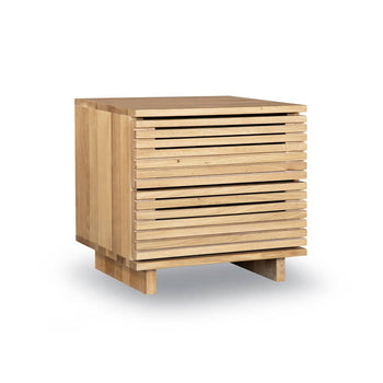 Linear Bedside Table - Oak