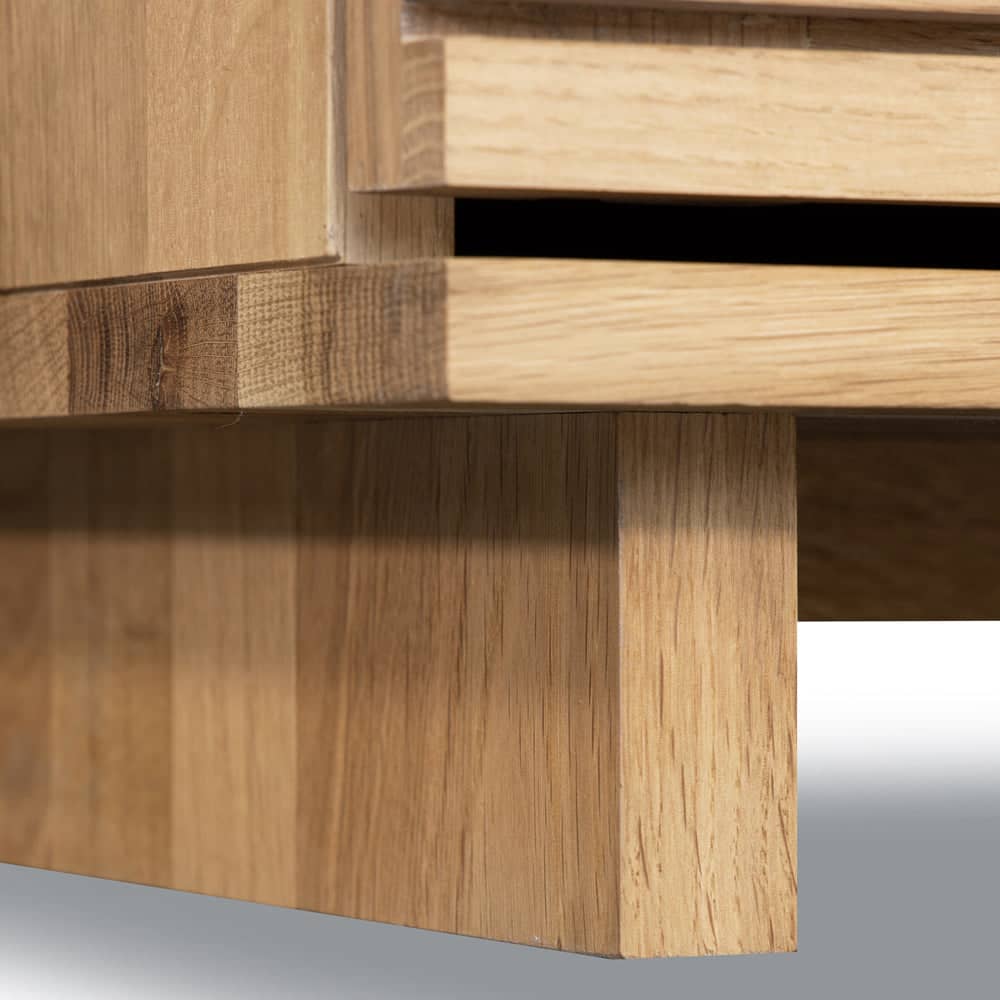 Linear Bedside Table - Oak