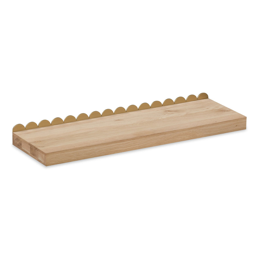 Buy Scallop Wall Shelf 70cm Oak by RJ Living online RJ Living
