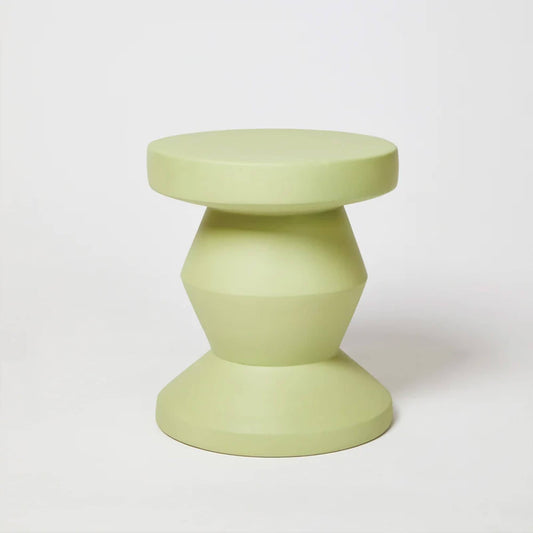 Pedestal Side Table - Khaki  Matt