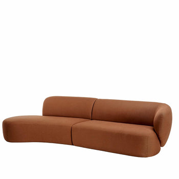 Swell Left Hand Chaise Sofa - Novatex Terracotta