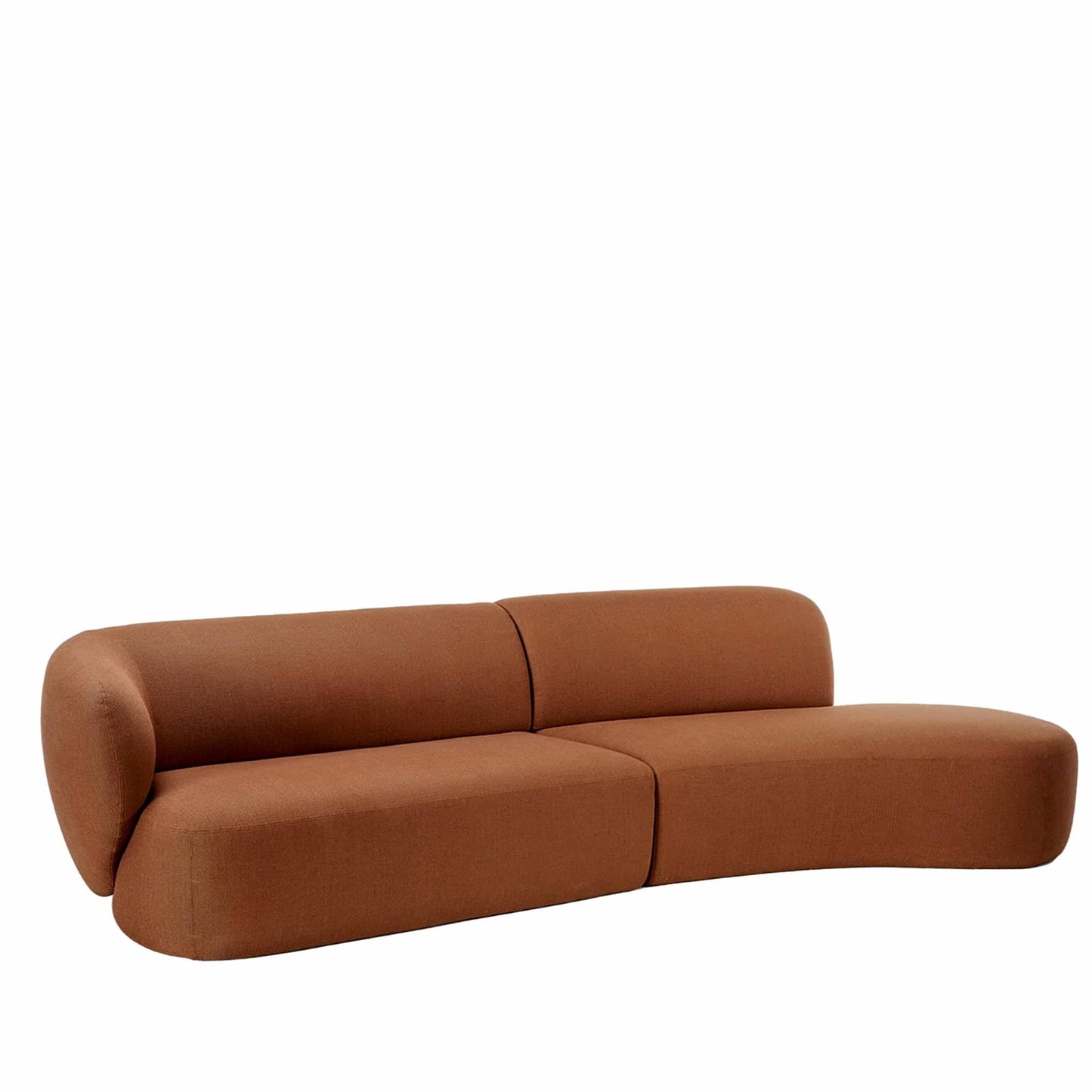 Swell Right Hand Chaise Sofa - Novatex Terracotta