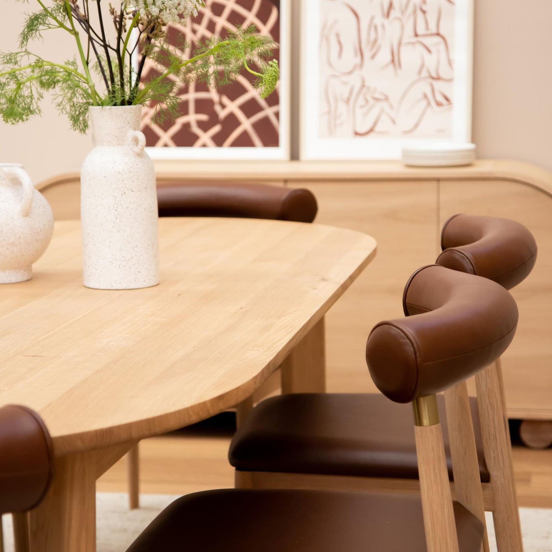 Cluster Dining Chair - Chestnut Leather